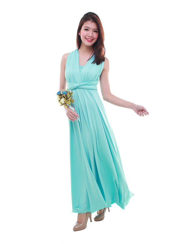 Cherie Convertible Maxi Dress in Sky Blue